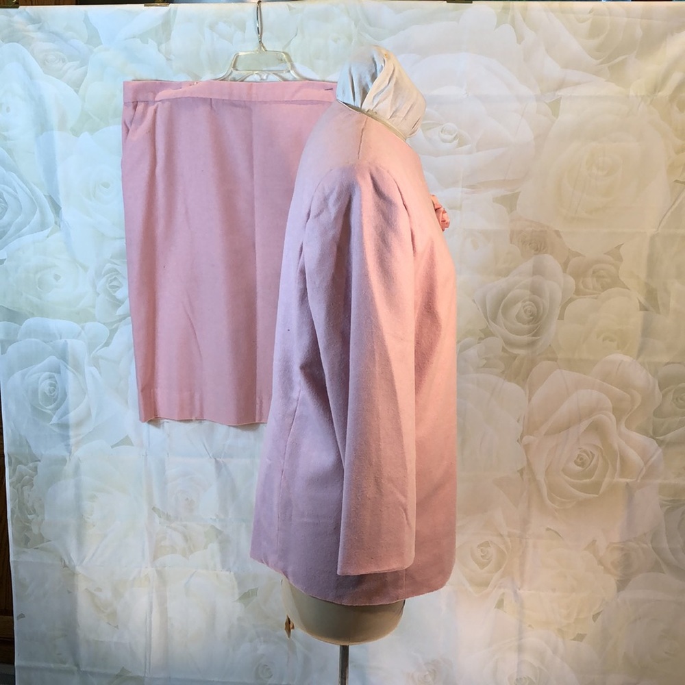 Vintage Pink Skirt Suit Handmade Size 20/22 - Picture 2 of 14